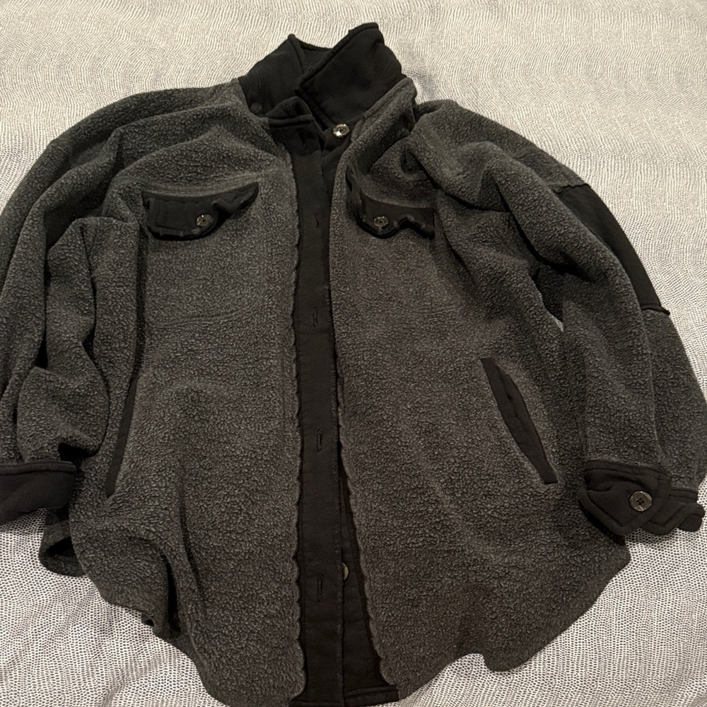 Womans Free People Gray Fleece Jacket